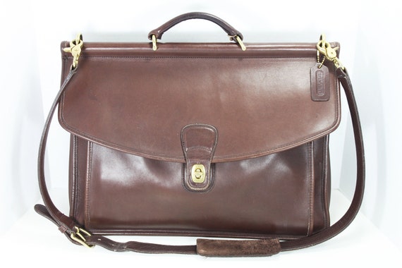 coach brown leather messenger bag