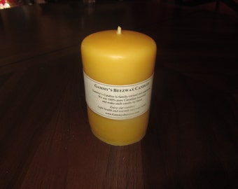 100% Pure Beeswax Smooth Finish Candle pillar (3.1"x5")