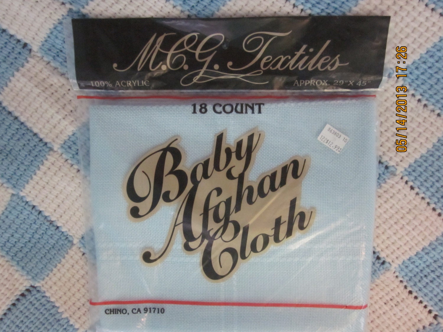 Baby Afghan Cross Stitch Cloth 29 X 45 18 Count