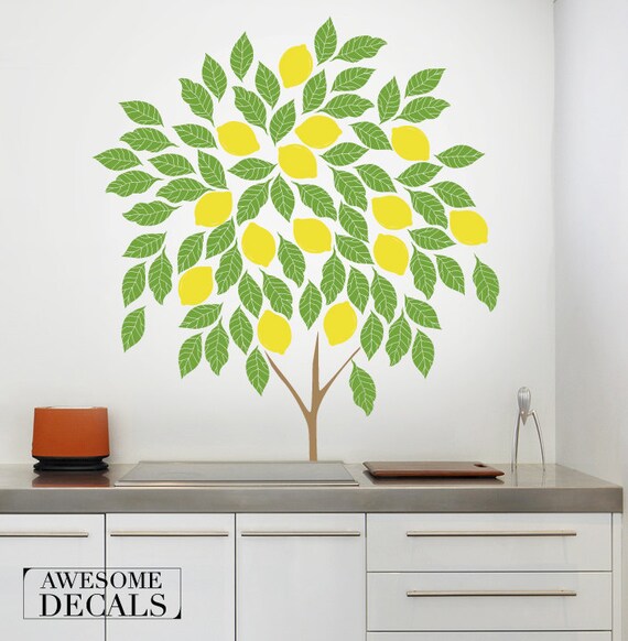 Lemon Tree Wall Decal Tree Wall Decal Custom Wall Art