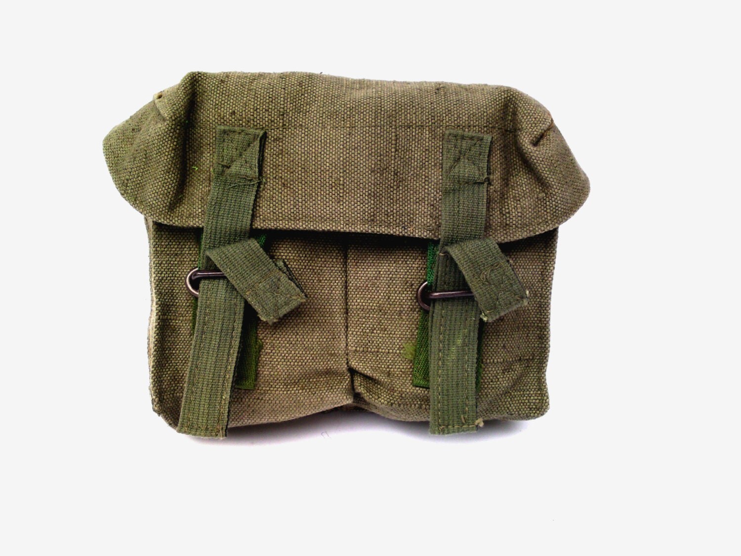 Vintage military ammo pouch army waxed canvas by PetarsVintage