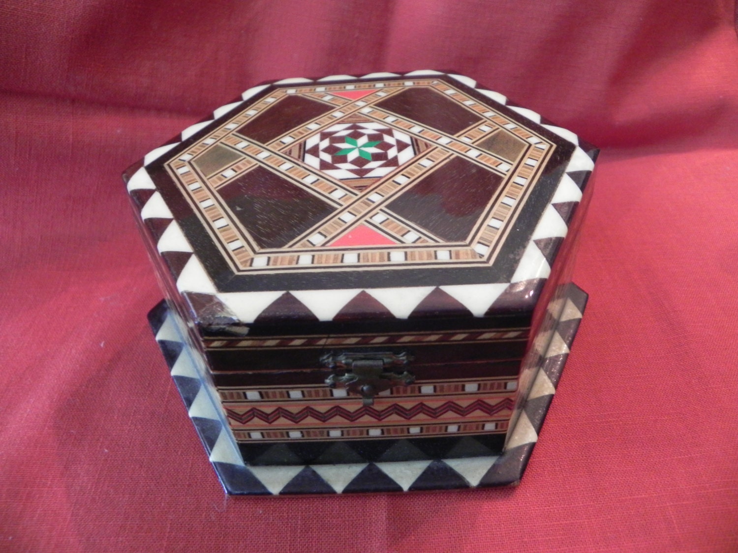 Vintage Spanish Ornate Inlay Jewelry Box Haute Juice
