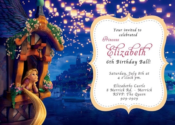 Rapunzel Birthday Invitations 1