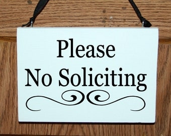 Please No Soliciting door hanger sign