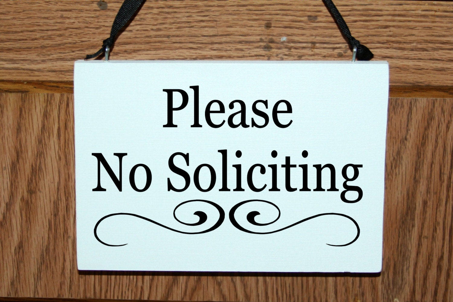 Please No Soliciting door hanger sign