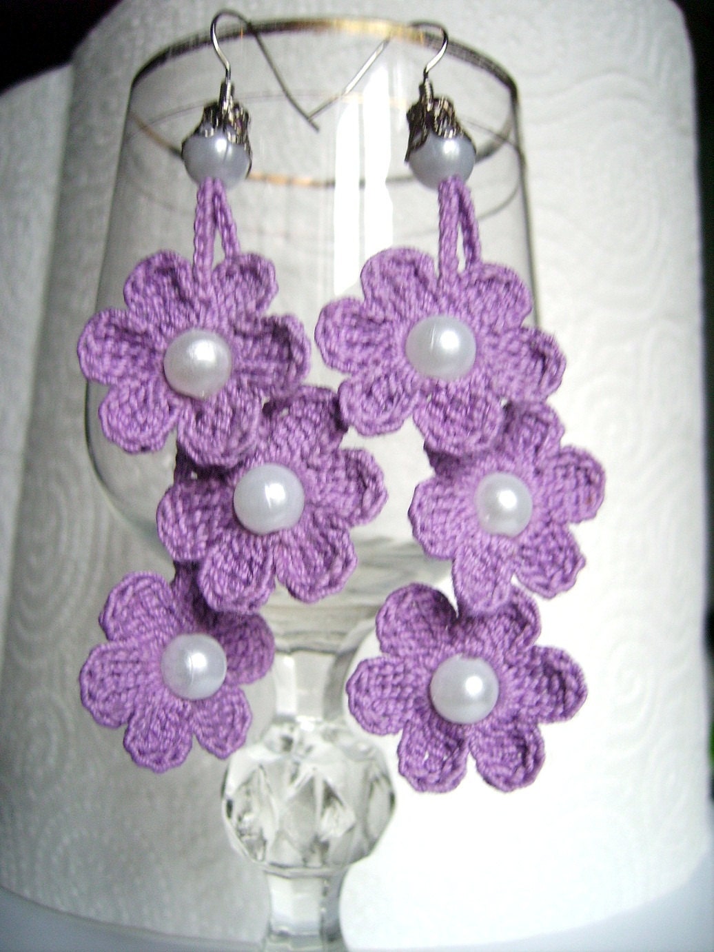 crochet earrings crochet flower earrings crochet jewelry