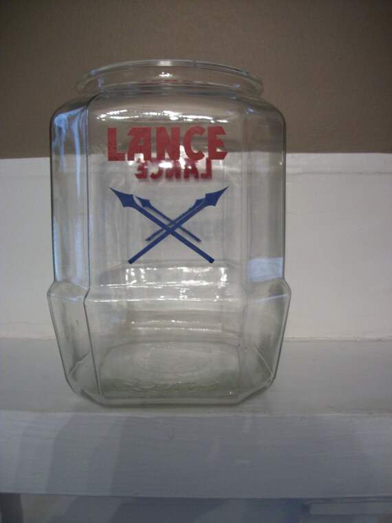 Vintage Lance Cookie Cracker Jar 8 Sided No Lid