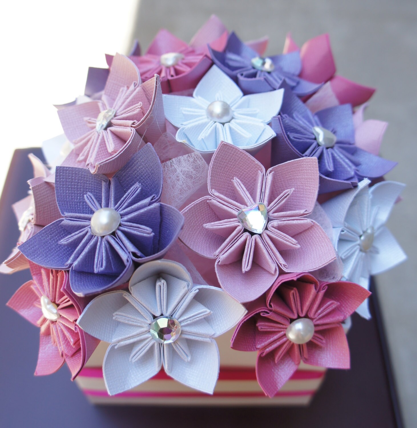 20 Kusudama Paper Flowers Valentine Wedding Baby by PawsDesigns