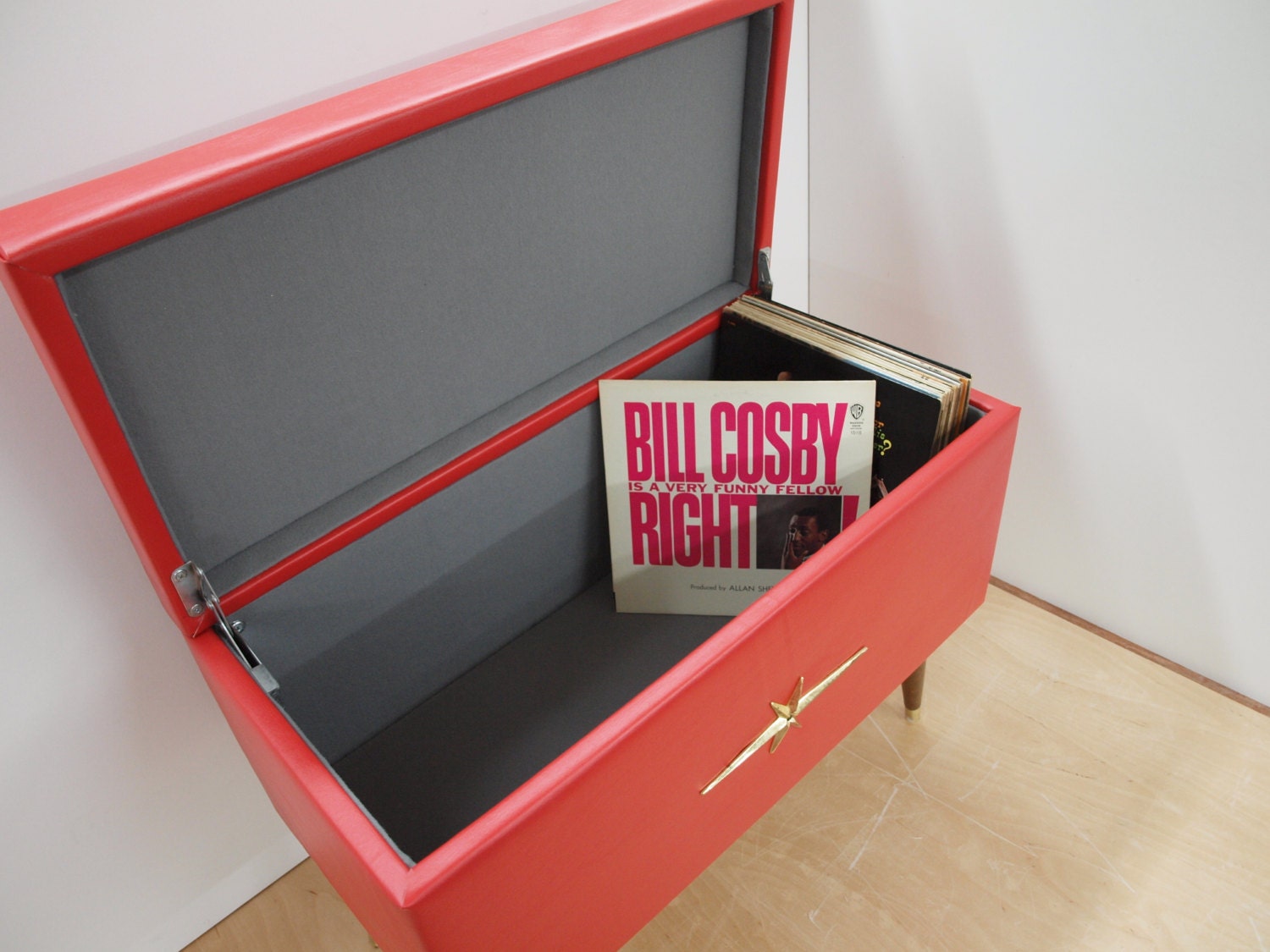 Ooak Mid Century Vinyl Storage Trunk