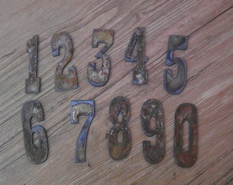 3 inch Letters Numbers PER NUMBER Rusty Vintage Western Style Metal Steel Wall Art Ornament Magnet Stencil