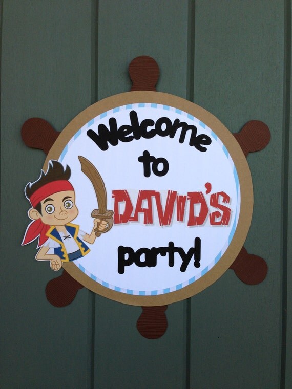 Jake and the Neverland Pirates Birthday Party Door Sign