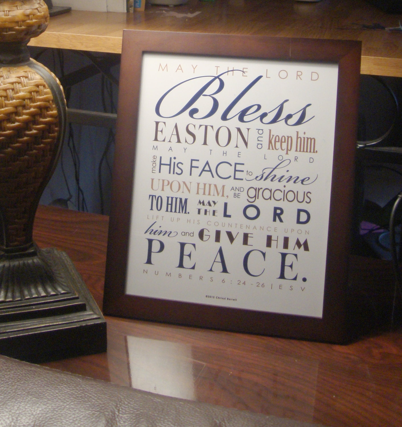 Baptism Gift / First Communion Gift Framed Personalized