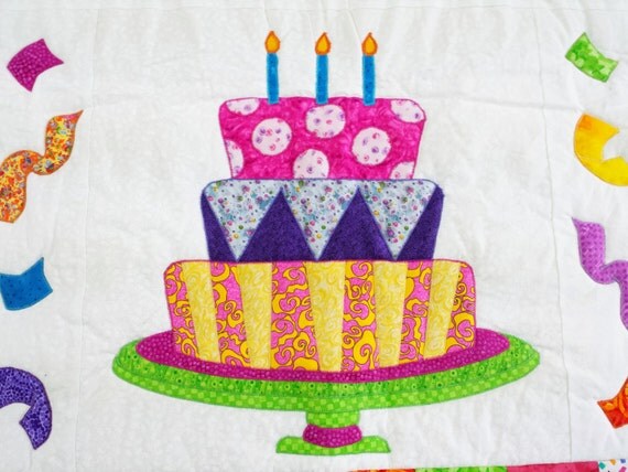 Handmade quilt Quilted Wall Hanging Happy Birthday Home