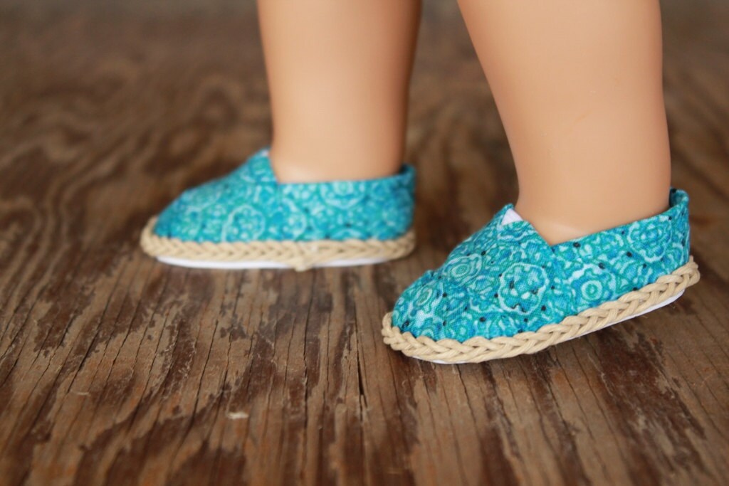 American Girl Doll Shoes Toms Style Espadrilles Blue