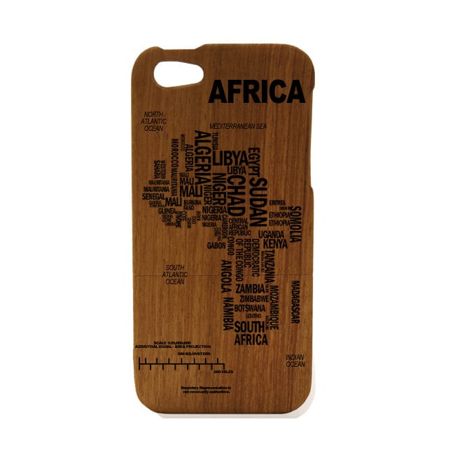Wood iPhone case with Africa etching fashion accessories