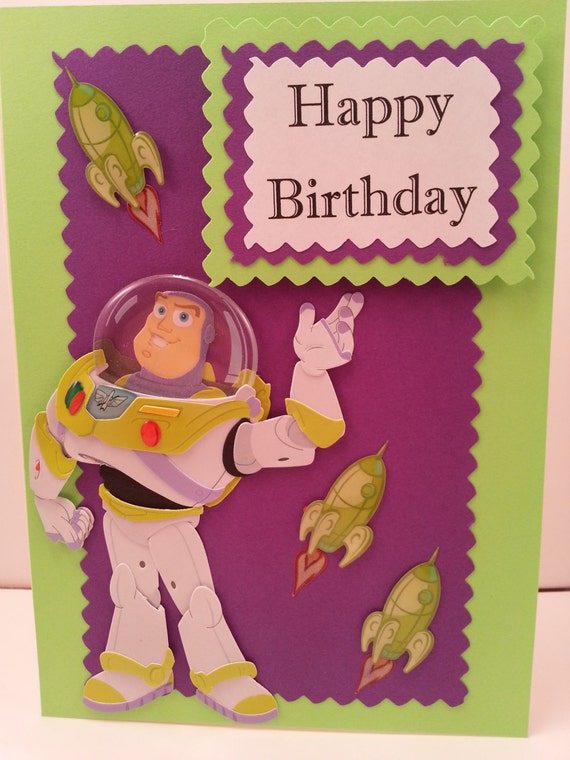 Birthday card featuring Disney's Buzz Lightyear by ChristinesPaper