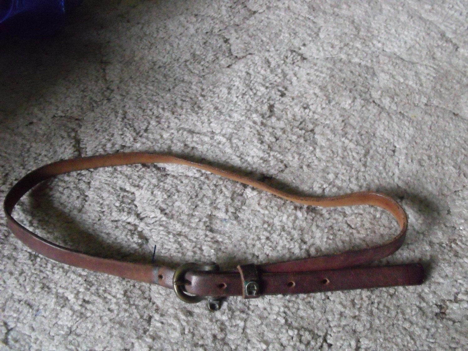 vintage Etienne Aigner leather belt with fameous insignia on buckle ...