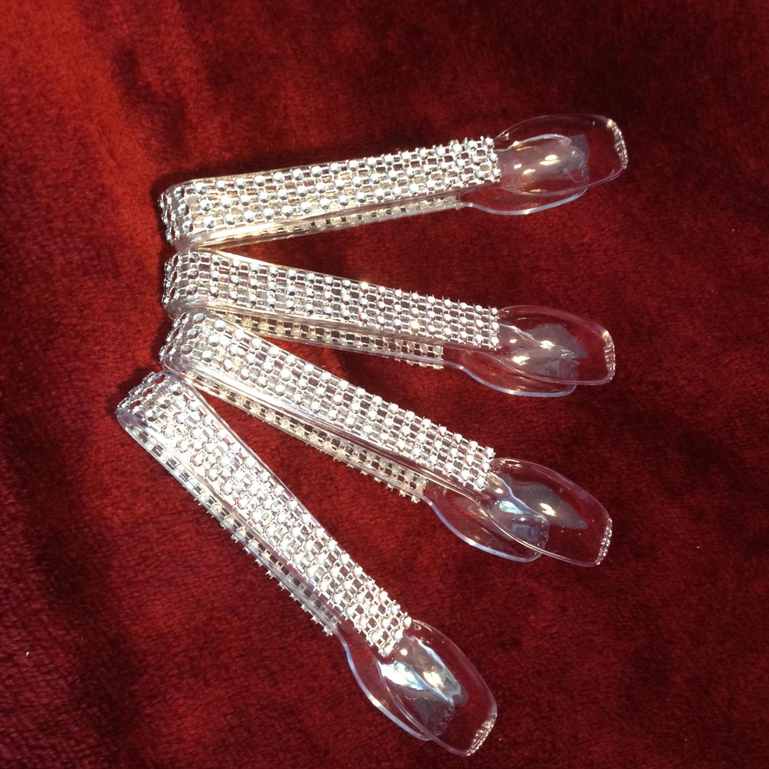 4 Bling Clear Tongs for Wedding Candy Buffet or Party Serving