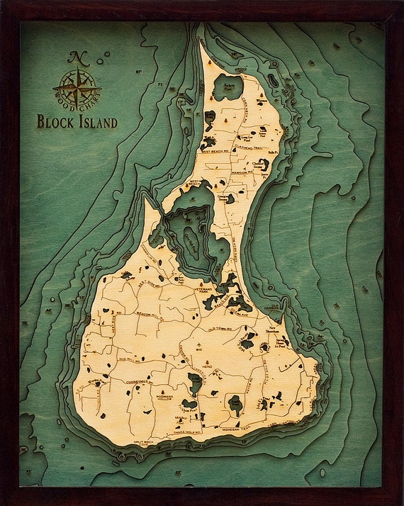 BLOCK ISLAND Rhode Island 16 x 20 Laser-Cut