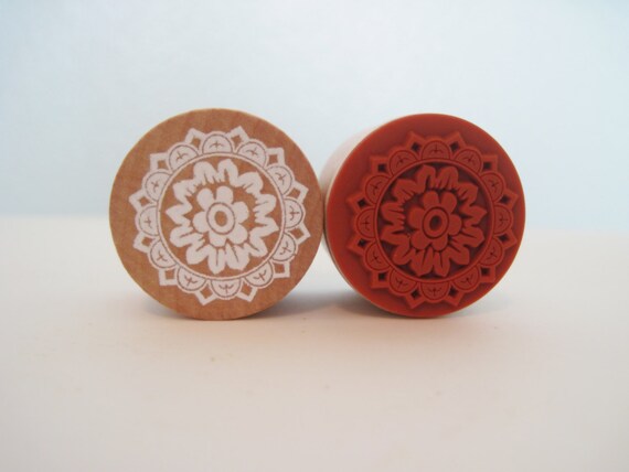 Vintage Lace Doilies Round Rubber Stamp style 5 Il_570xn