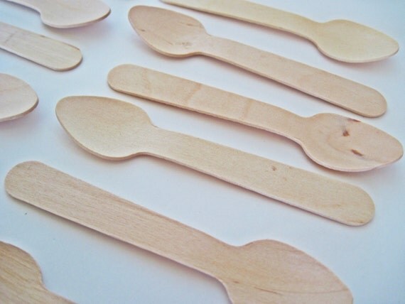 100 Natural Wood Small Spoon - perfect for Ice Cream Il_570xn
