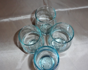 4 Mid-Century AQUA GLASSES