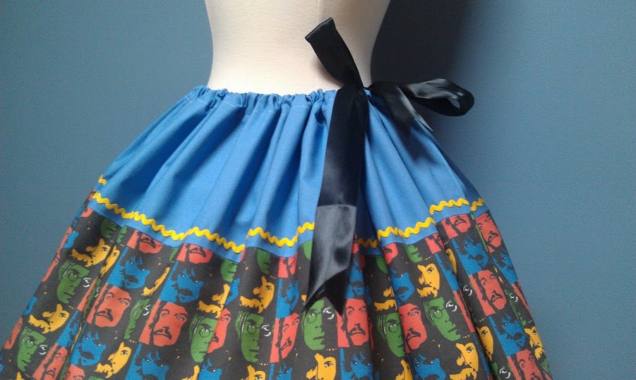 Beatles Skirt Full Skirt Adjustable Waist Skirt Beautiful