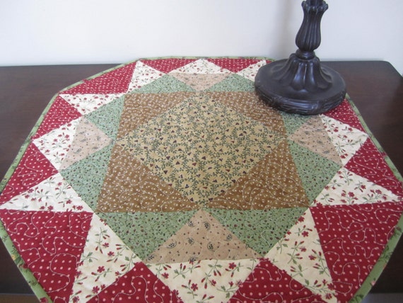 Valentine's Day Quilted Round Table Topper Quilt Runner