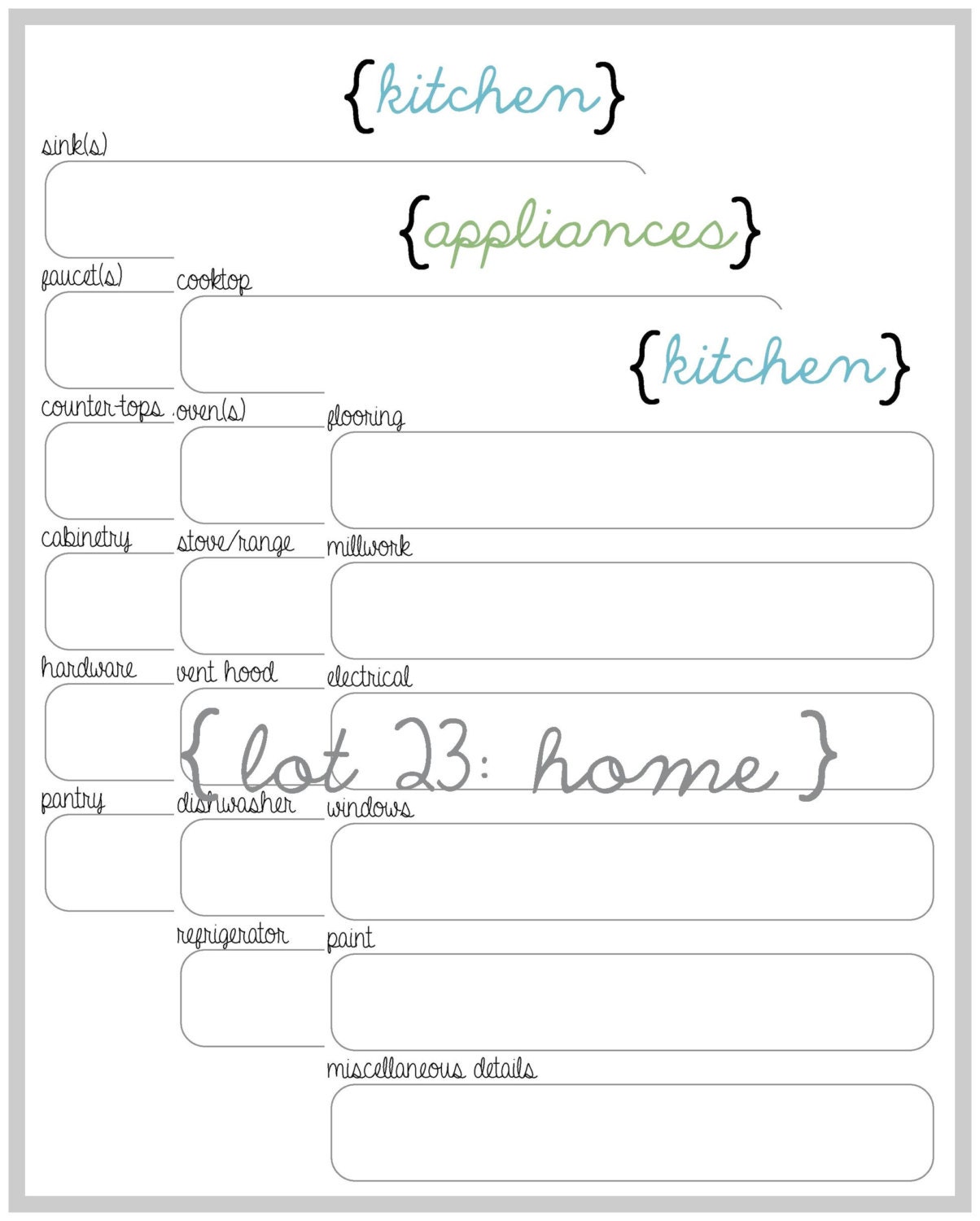 Home Construction Organizer Kit Create a House Construction