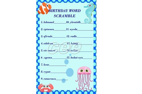 birthday party game party game for kids printable birthday