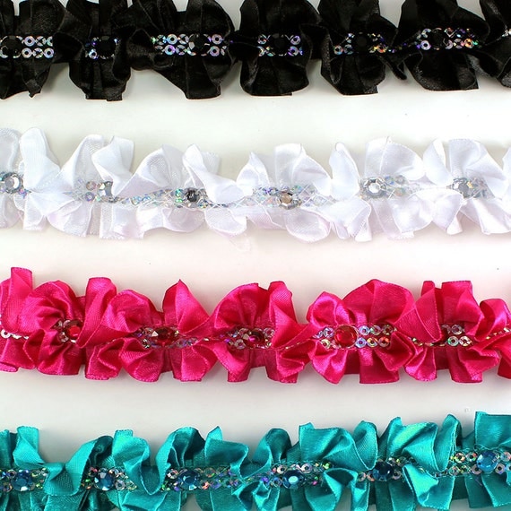 Double Sided Satin Ruffle Trims With Rhinestones 1-1/4" (pack of 10 yards) - ** FREE SHIPPING ** Il_570xn