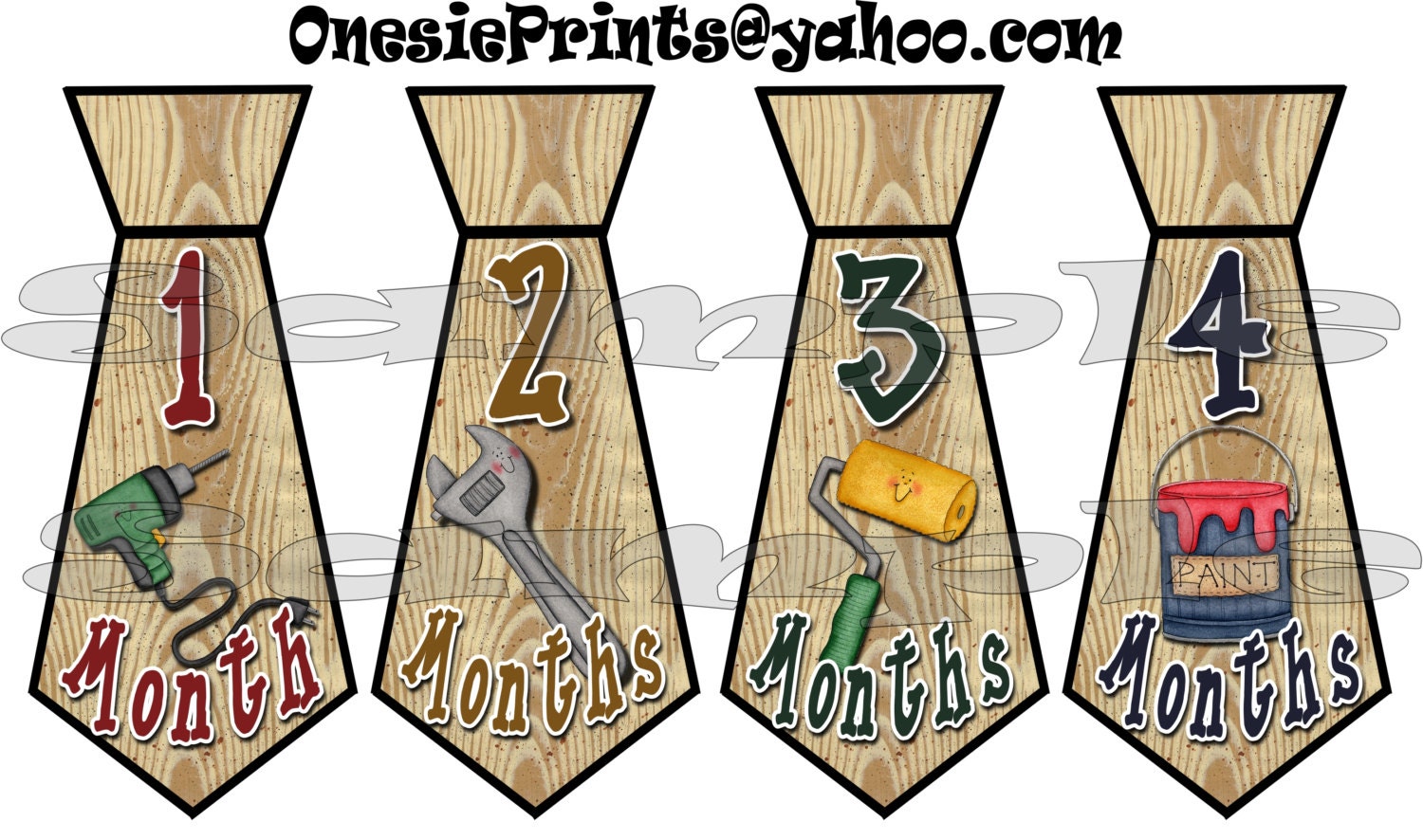 Necktie Stickers Tie Monthly Stickers Month Stickers Growth