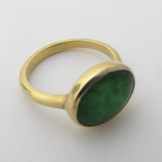 Jade Ring 14k Gold and Jade Ring Engagement Ring Birthstone