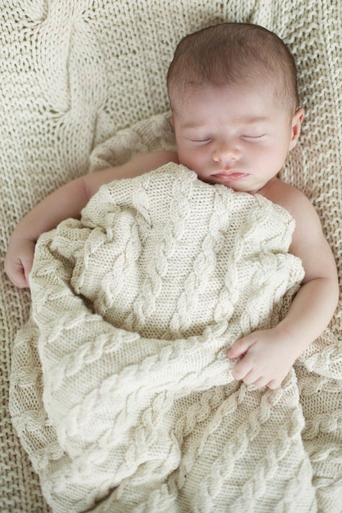 baby blanket KNITTING PATTERNS classic cable blanket