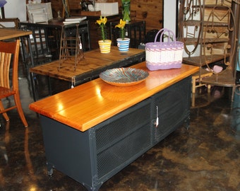 Increíble Cómoda/Librero en Acero forjado y Maderas finas