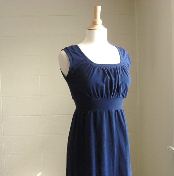 Navy Blue Dress Womens Tank Dress Cotton knit sundress