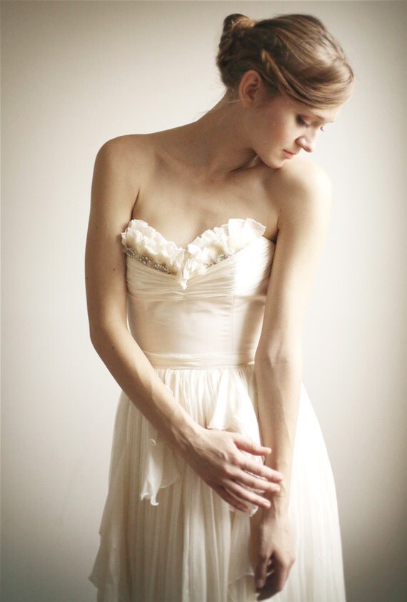 Alice- Silk Chiffon Wedding Gown--Etsy Exclusive