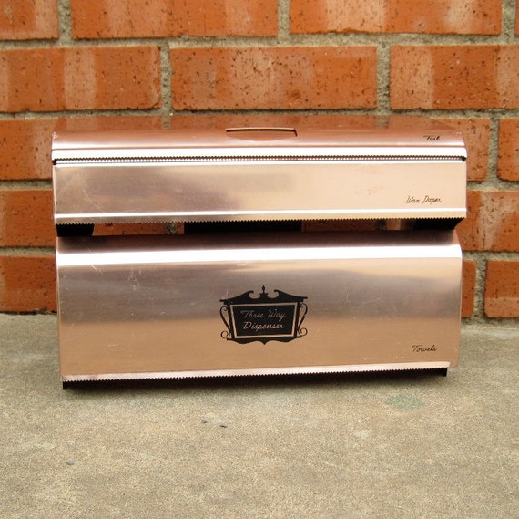 Vintage Kitchen Dispenser Paper Towel Holder Foil Wax