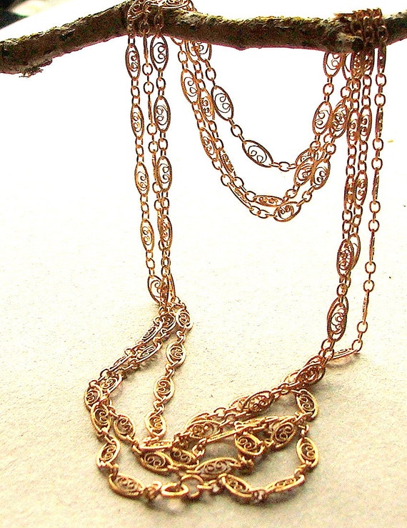 Gold Layering Necklace, Delicate Long Chain Necklace, 14k GOLD FILLED, Back Necklace, Layer Necklace, Boho Chic, 44" FREE Shipping