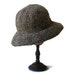 Cloche Hat Knitted in Tweed Gray and Brown Blend Wool