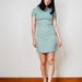 vintage 1960s / mod / floral / shift / tailored / Twiggy / mini dress / blue / XS-S