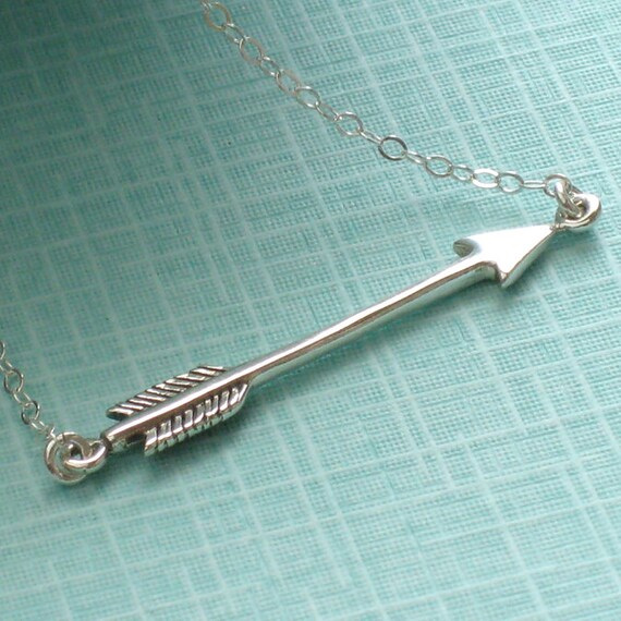 Arrow Necklace in Sterling Silver Arrow Charm by ShopSomethingBlue