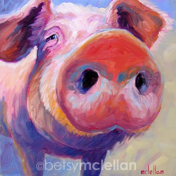 Pig Pig Art Pig Print Paper Canvas Wood Block   Il 570xN.453459625 Dvm9 