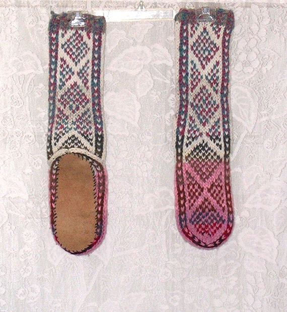 mukluks wool slipper socks with leather sole