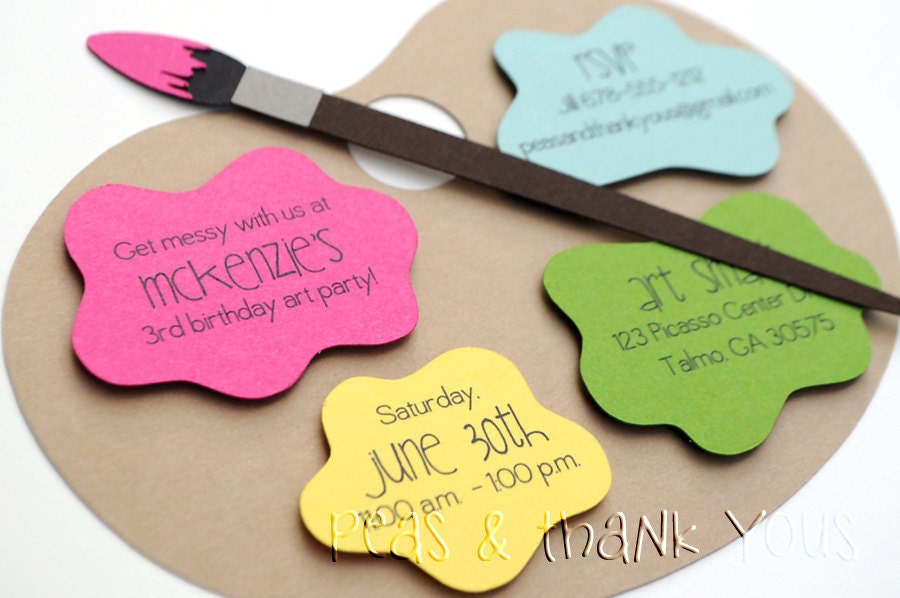 Signature Artist's Palette Birthday Invitations A2 Die