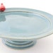 Handmade Stoneware Cake Stand with Little Red Birds