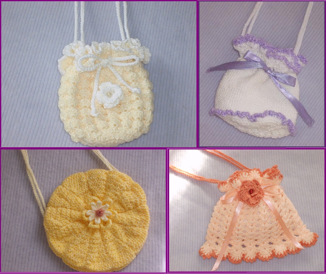 Four Seasons Children Small Crochet Purses for girls by silkorchid