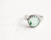 Mint bird ring - Spring jewelry - Pastel trend - Adjustable ring (R040)