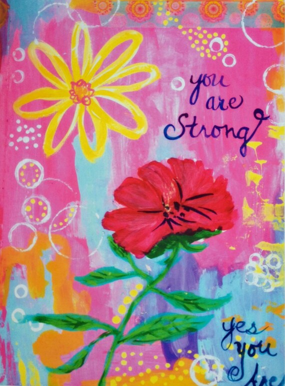 Encouraging Art Print Inspirational 8x10 Flowers Yellow