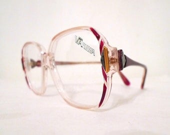 Vintage Crystal Clear Glasses Eyewear Disco Oversized Glam Rock Eyeglass Frames Sunglasses, NOS Le Star Women / Men. sale